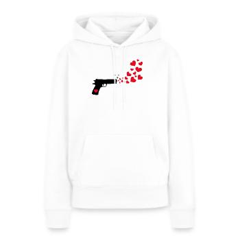 Mouvement pour la paix Cœur Déclaration d’amour pour la paix - Sweat à capuche Premium bio Femme - blanc - Devant - Julia (174cm)
