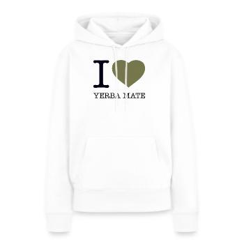 J’ADORE YERBA MATE - Sweat à capuche Premium bio Femme - blanc - Devant - Julia (174cm)