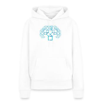 pythagore arbre - Sweat à capuche Premium bio Femme - blanc - Devant - Julia (174cm)