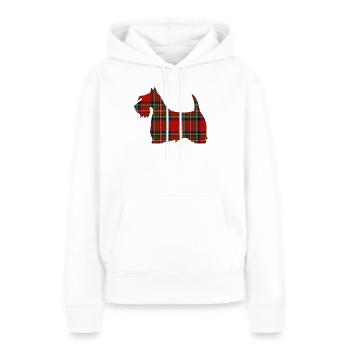 Tartan Scottie - Sweat à capuche Premium bio Femme - blanc - Devant - Julia (174cm)