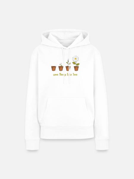 Zeit - Frauen Premium Bio Hoodie - Weiß