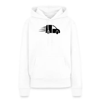 Commander une voiture bestelingen - Sweat à capuche Premium bio Femme - blanc - Devant - Julia (174cm)