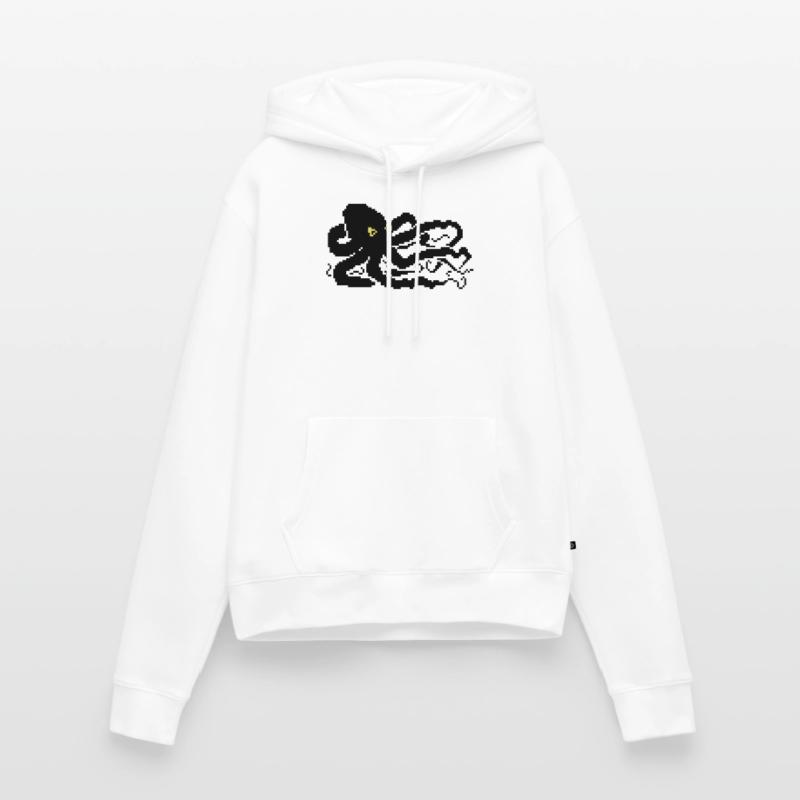 Pieuvre pixel 8 bits Sweat à capuche Premium bio Femme