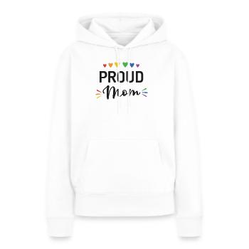 Maman fière - Sweat à capuche Premium bio Femme - blanc - Devant - Julia (174cm)