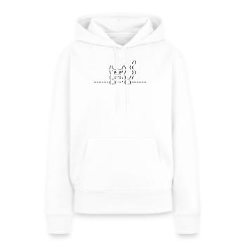 Chat Ascii - Sweat à capuche Premium bio Femme - blanc - Devant - Julia (174cm)