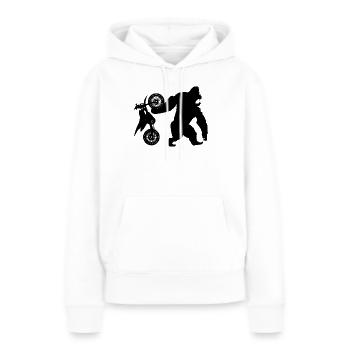 Dirt Bike - Sweat à capuche Premium bio Femme - blanc - Devant - Julia (174cm)