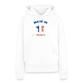 Hergestellt in Frankreich - Frauen Premium Bio Hoodie - Weiß - Vorne - Julia (174cm)