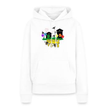 Serres à miel ou ruches avec des abeilles - Sweat à capuche Premium bio Femme - blanc - Devant - Julia (174cm)