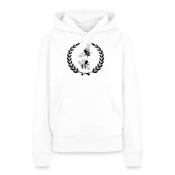 Abeilles en couronne de laurier - Sweat à capuche Premium bio Femme - blanc - Devant - Julia (174cm)