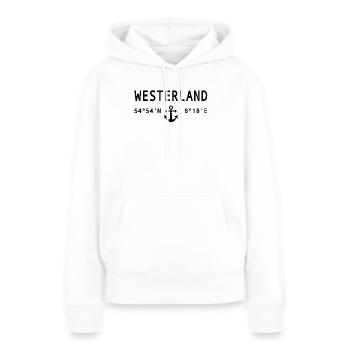 Westerland - Frauen Premium Bio Hoodie - Weiß - Vorne - Julia (174cm)