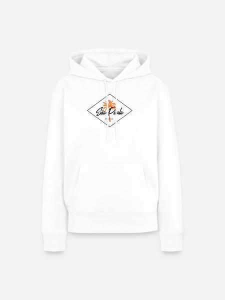 Orangene Palme São Paulo - Frauen Premium Bio Hoodie - Weiß