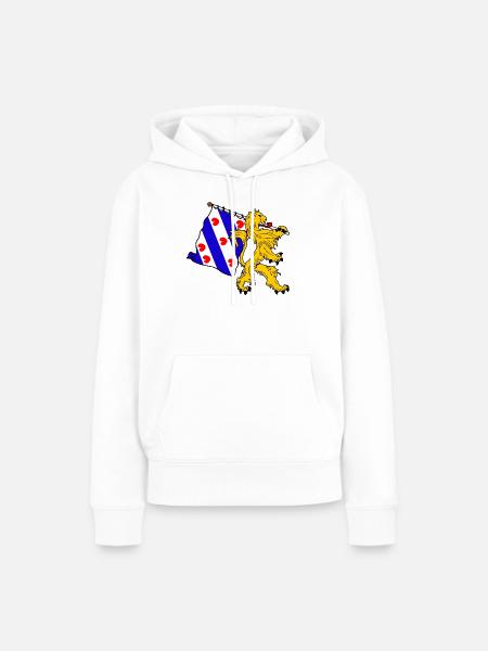 Löwe mit Friesevlag - Frauen Premium Bio Hoodie - Weiß