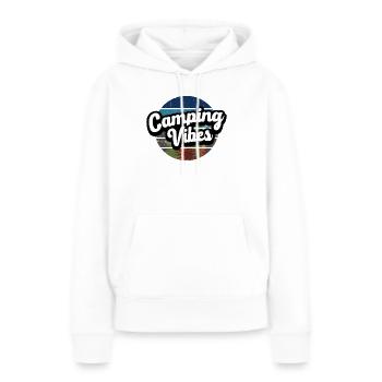 Ambiance de camping - Sweat à capuche Premium bio Femme - blanc - Devant - Julia (174cm)