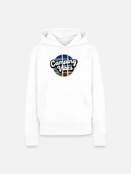 Camping Vibes - Frauen Premium Bio Hoodie - Weiß