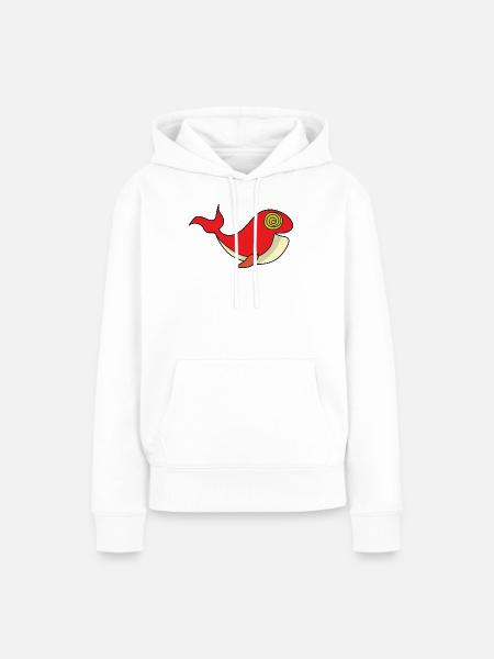 Wal mit hypnotisierendem Blick - Frauen Premium Bio Hoodie - Weiß