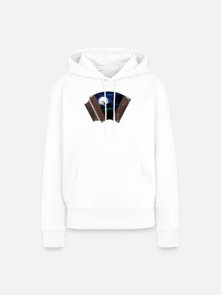 Steirische Harmonika Mondschein | ZiachON! - Frauen Premium Bio Hoodie - Weiß