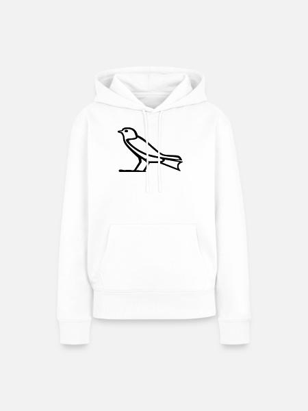 Vogel-Hieroglyphe - Frauen Premium Bio Hoodie - Weiß