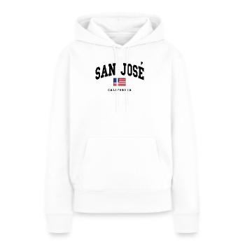 San José Kalifornien USA Flaggenmotiv - Frauen Premium Bio Hoodie - Weiß - Vorne - Julia (174cm)