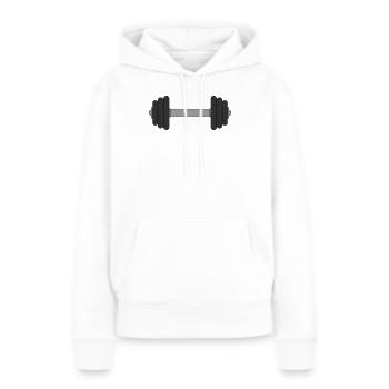 Haltère - Sweat à capuche Premium bio Femme - blanc - Devant - Julia (174cm)