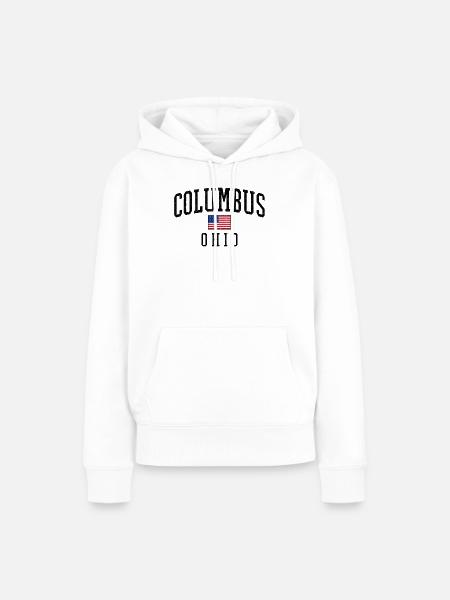 Columbus Ohio USA Flaggenmotiv - Frauen Premium Bio Hoodie - Weiß
