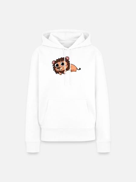 Löwe - Frauen Premium Bio Hoodie - Weiß