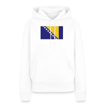 Drapeau national de Bosnie H - Sweat à capuche Premium bio Femme - blanc - Devant - Julia (174cm)