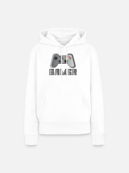Spieler - Frauen Premium Bio Hoodie - Weiß