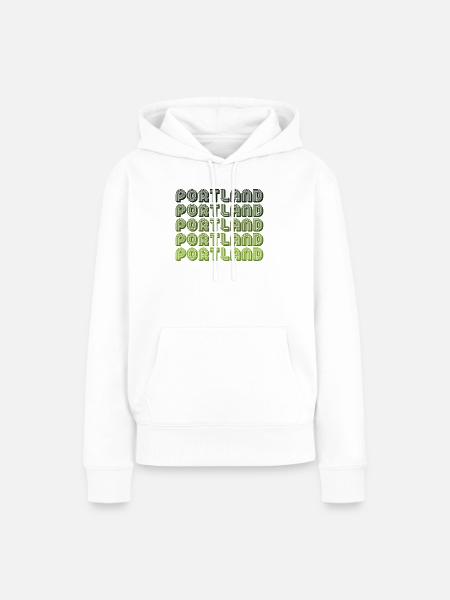 Portland Retro Gradient Muster - Frauen Premium Bio Hoodie - Weiß