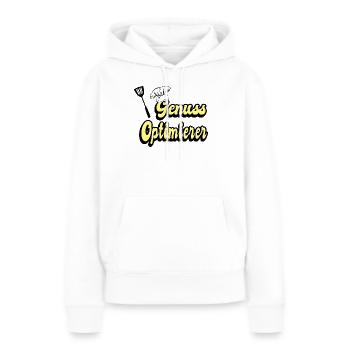 Genuss Optimierer - Frauen Premium Bio Hoodie - Weiß - Vorne - Julia (174cm)