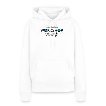 Atelier - Sweat à capuche Premium bio Femme - blanc - Devant - Julia (174cm)
