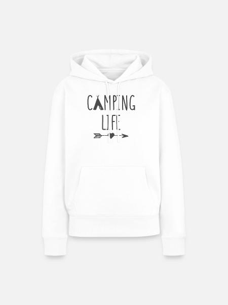 Campingleben - Frauen Premium Bio Hoodie - Weiß