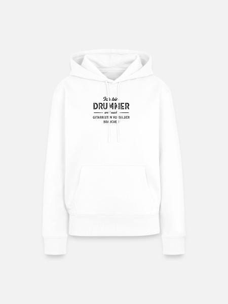 Ich bin Drummer... (sw) - Frauen Premium Bio Hoodie - Weiß