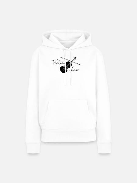 Geigenliebe - Frauen Premium Bio Hoodie - Weiß