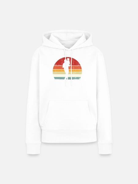 Horizon Silhouette Duo - Frauen Premium Bio Hoodie - Weiß
