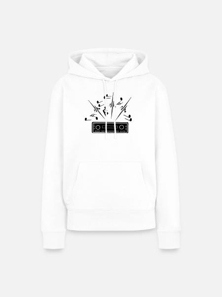 Autoradio mit lauter Musik - Frauen Premium Bio Hoodie - Weiß