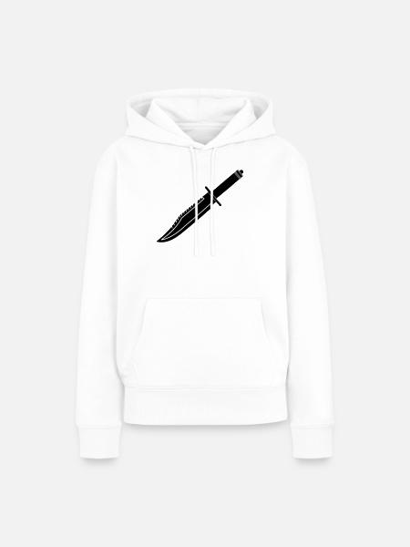 Rambo Messer lang - Frauen Premium Bio Hoodie - Weiß