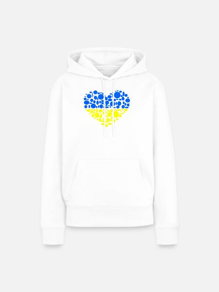 Ukraine - Frauen Premium Bio Hoodie - Weiß
