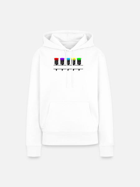 Farbpinsel mit leerer Aussparung - Frauen Premium Bio Hoodie - Weiß