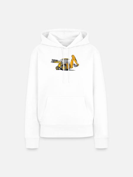 Baggerlader Traktor - Frauen Premium Bio Hoodie - Weiß