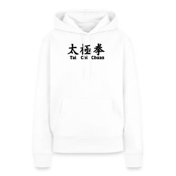 Tai Ji Quan Schrift horizontal mit Text - Frauen Premium Bio Hoodie - Weiß - Vorne - Julia (174cm)