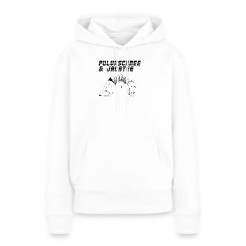Pulvaschnee & Jagatee - Pulverschnee & Jägertee - Frauen Premium Bio Hoodie - Weiß - Vorne - Julia (174cm)