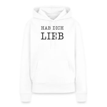 Hab dich lieb - Frauen Premium Bio Hoodie - Weiß - Vorne - Julia (174cm)
