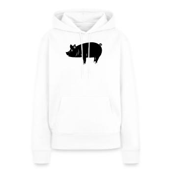 Logo de cochon Image d’ombre - Sweat à capuche Premium bio Femme - blanc - Devant - Julia (174cm)