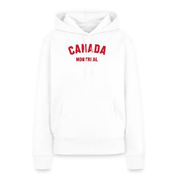 MONTRÉAL, Canada Kanada - Sweat à capuche Premium bio Femme - blanc - Devant - Julia (174cm)