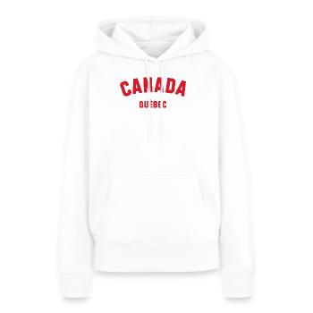 QUÉBEC, Canada Kanada - Sweat à capuche Premium bio Femme - blanc - Devant - Julia (174cm)