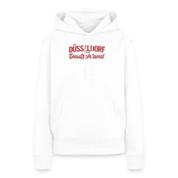 Düsseldorf Deutschland Retro Schriftlogo - Frauen Premium Bio Hoodie - Weiß - Vorne - Julia (174cm)