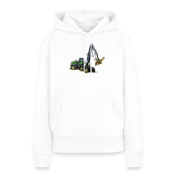 Harvester, Holzerntemaschine - Frauen Premium Bio Hoodie - Weiß - Vorne - Julia (174cm)