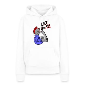 Le chat peut le faire - Katzen können alles - Satire - Sweat à capuche Premium bio Femme - blanc - Devant - Julia (174cm)