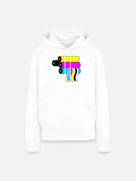 Logo drucken 3 - Frauen Premium Bio Hoodie - Weiß