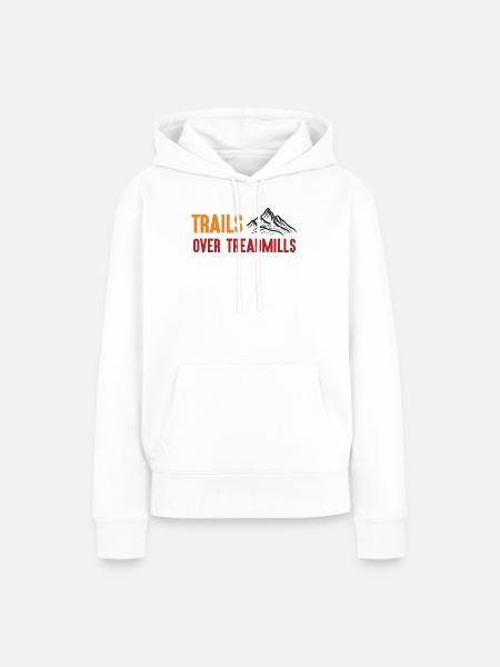 Trailrunning - Trails über Laufbänder - Frauen Premium Bio Hoodie - Weiß
